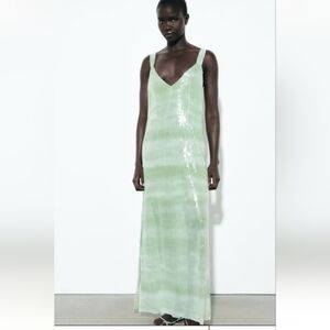 ZARA Sequinned Tulle Dress Sz-L